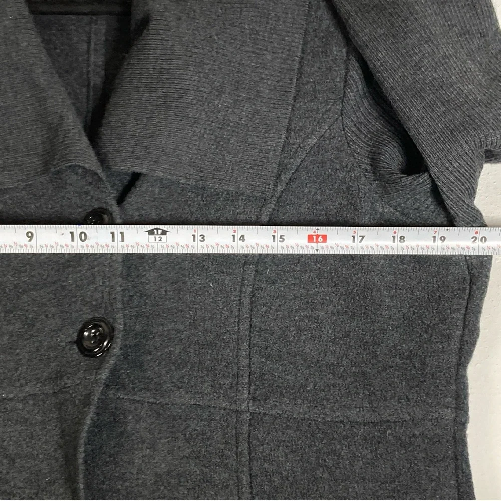 Alfani Charcoal Double-Breasted Pea Coat Merino Wool M Women’s Travel Cozy - Picture 9 of 13